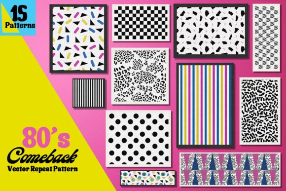 80s Comeback Vector Repeat Pattern