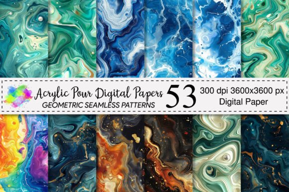 Acrylic Pour Digital Papers Pattern: A Creative Revolution in Design
