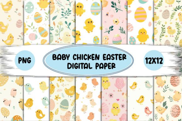 Bringing Adorable Easter Vibes to Your Creative Projects with Baby Chicken Easter Digital Paper