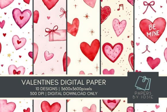Candy Hearts Pattern Digital Paper