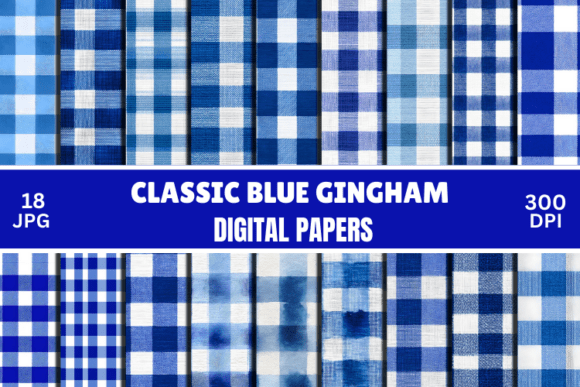Classic Blue Gingham Rustic Digital Paper Pattern: A Versatile Design for Every Project
