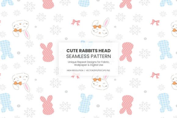 Cute Rabbits Head Seamless Pattern: A Versatile Design for Modern Creativity