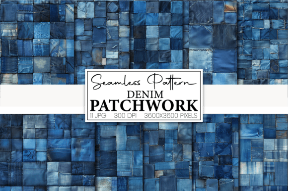 Denim Patchwork Digital Paper: Add Textured Style to Your Designs