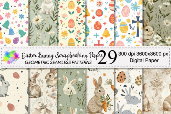 Easter Bunny Scrapbooking Paper