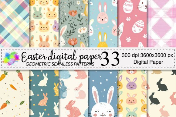 Easter Digital Paper, Spring Pattern