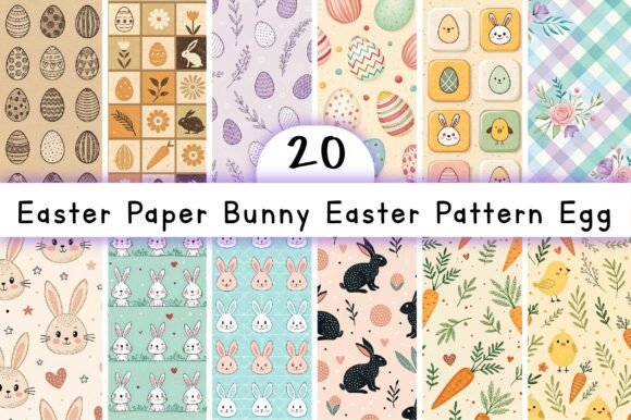 Easter Paper Bunny Easter Pattern Egg