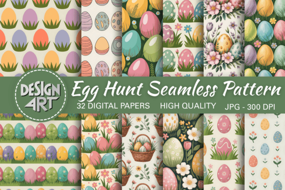 Egg Hunt Seamless Digital Paper: A Playful Addition to Your Creative Projects