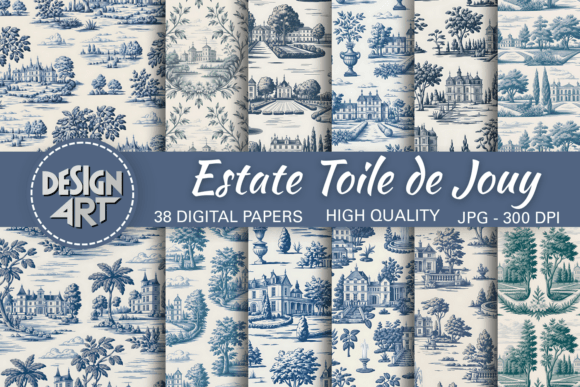 Estate Toile De Jouy Seamless Pattern: A Timeless Addition to Your Creative Projects