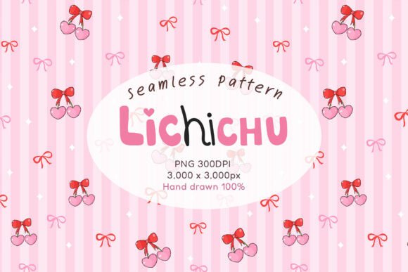 Heart Cherry Red Bow Seamless Pattern