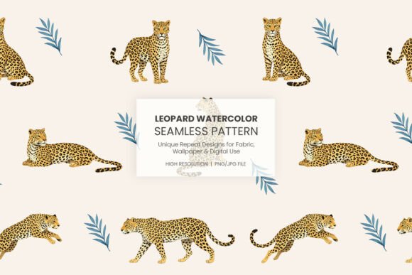 Leopard Watercolor Seamless Pattern