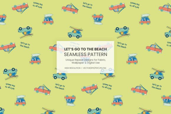 Let's Go to the Beach Seamless Pattern