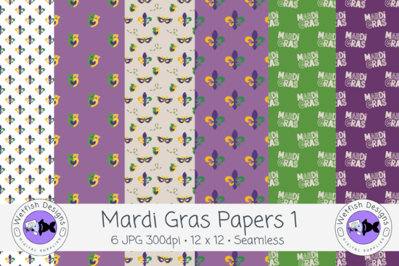 Mardi Gras Seamless Backgrounds 1