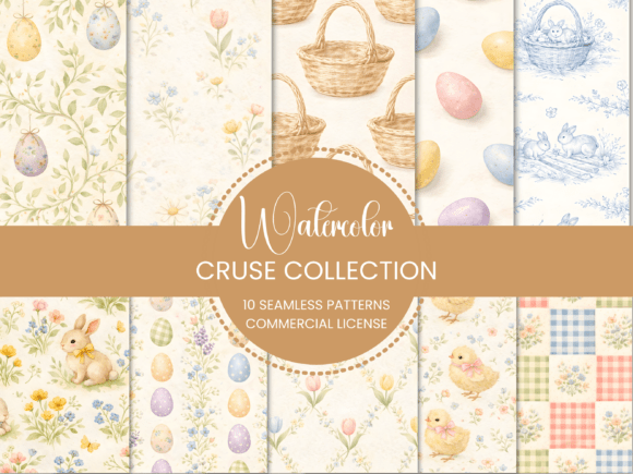 Pastel Easter Watercolor Seamless Pattern for Creative Projects