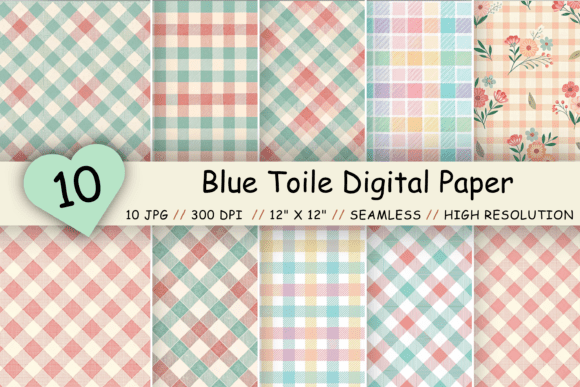 Pastel Gingham Seamless Pattern Bundle