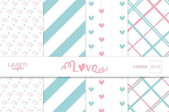 Pink and Blue Love Papers