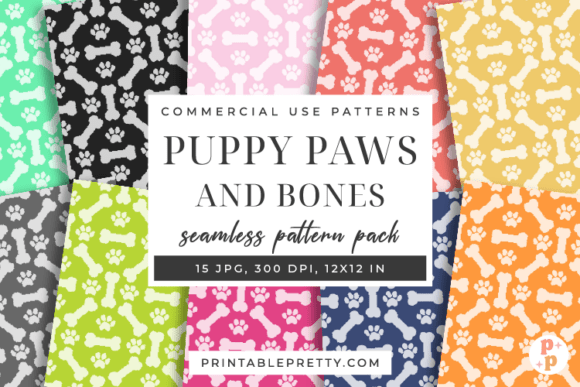 Puppy Paws Bones Seamless Paper Pack