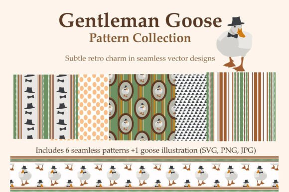 Retro Seamless Goose Pattern Collection: A Timeless Addition to Your Design Toolkit