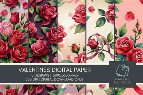 Roses Are Red Pattern Digital Paper