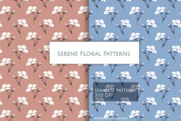 Seamless Minimalist Floral Pattern Set: A Versatile Design Resource