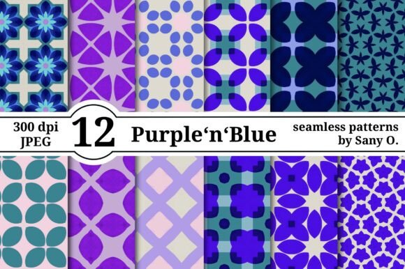 Seamless Pattern Purple Blue Retro Vibes: A Versatile Design Resource for Creators