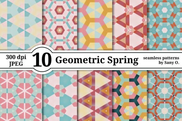 Seamless Pattern Retro Geometric Pastel