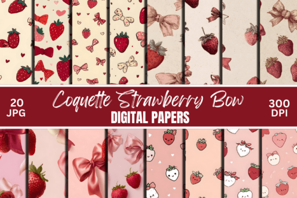 Strawberry Bow Digital Seamless Pattern: A Versatile Design for Creative Projects