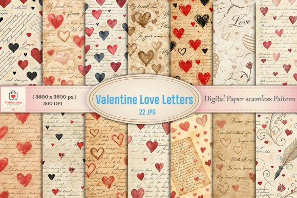 Valentine Love Letters Digital Paper: A Timeless Touch for Modern Creators