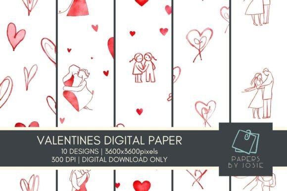 Valentines Hand-drawn Digital Paper: A Creative Tool for Modern Entrepreneurs and Artists